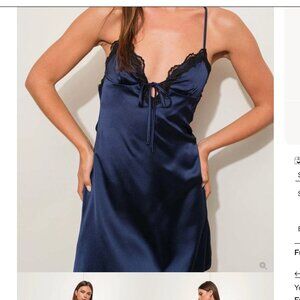 Lace Satin Mini Dress